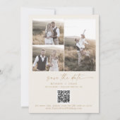Save The Date Arche moderne Boho | Crème Photo Mariage Noël (Dos)