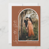 Save The Date Arche photo moderne Mariage en terre cuite (Devant)