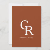Save The Date Arche Terracotta Orange Brûlé Monogramme Mariage (Dos)