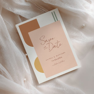 Save The Date Arches Colorés Rustiques Mariage Bohème Rose Corai