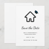 Save The Date Architecture de biens immobiliers Icône de maison  (Devant / Derrière)