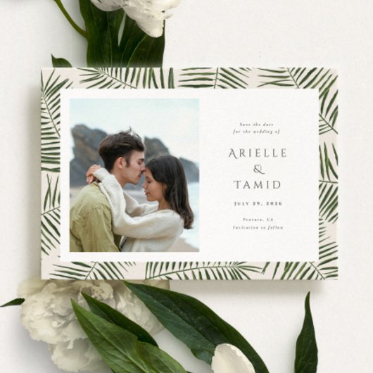 Save The Date Areca Moderne Aquarelle Palm Wedding Enregistrer l