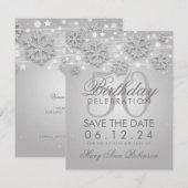 Save The Date Argent 50e anniversaire Save Date Winter (Devant / Derrière)