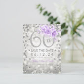 Save The Date Argent 60e Anniversaire Purple Lumières Enregistre (Debout devant)