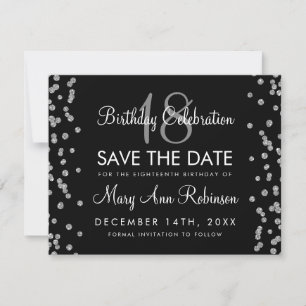 Save The Date Argent Anniversaire Date de sauvegarde Parties sci