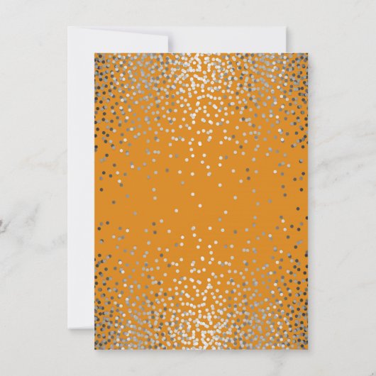 Save The Date Argent Confetti Orange Automne Enregistrer la date (Dos)