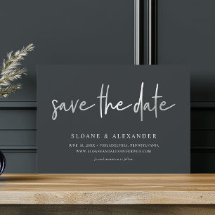 Save The Date Argent d'esquisse décontracté Mariage moderne