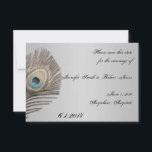 Save The Date Argent Elegance Peacock Enregistrer la date<br><div class="desc">Ce magnifique et élégant design, appelé Mariage Silver Elegance, a un bel arrière - plan métallique en argent. Sur le côté gauche se trouve un magnifique panache en plumes de paon gris argenté. Ce serait parfait pour votre mariage ou événement ! Cet ensemble contient des invitations, enregistrer les cartes de...</div>