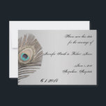 Save The Date Argent Elegance Peacock Enregistrer la date<br><div class="desc">Ce magnifique et élégant design, appelé Mariage Silver Elegance, a un bel arrière - plan métallique en argent. Sur le côté gauche se trouve un magnifique panache en plumes de paon gris argenté. Ce serait parfait pour votre mariage ou événement ! Cet ensemble contient des invitations, enregistrer les cartes de...</div>
