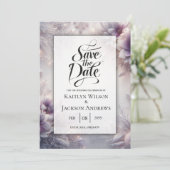 Save The Date Argent et Améthyste doux fleurissent en hiver (Debout devant)