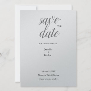 Save The Date Argent Métallisé Minimaliste Classique Tendance