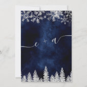 Save The Date Argent neigeux marine Noël enregistrer la date (Dos)