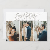 Save The Date Argent photos multiples enregistrer la date (Devant)