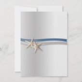 Save The Date Argent Starfish et ruban bleu Enregistrer la date (Dos)