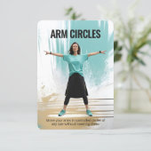 Save The Date Arm Circles Fitness Card with Blue Backing (Debout devant)