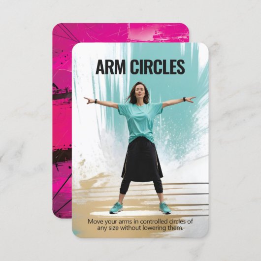 Save The Date Arm Circles Fitness Card with Pink Backing (Devant / Derrière)