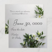 Save The Date Arrangement de clématisme blanc (Devant / Derrière)