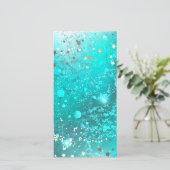 Save The Date Arrière - plan à huile Turquoise de la menthe (Debout devant)