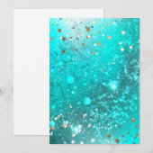 Save The Date Arrière - plan à huile Turquoise de la menthe (Devant / Derrière)