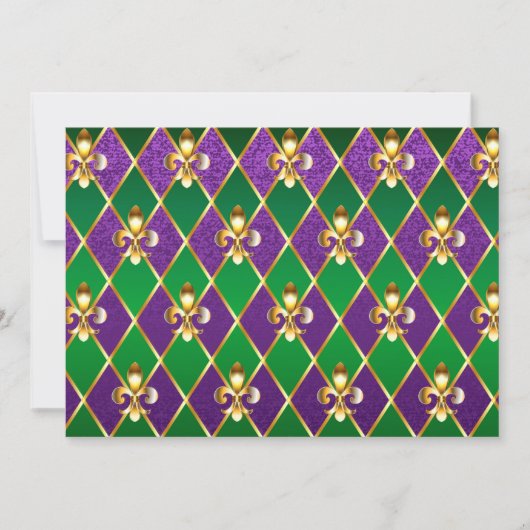 Save The Date Arrière - plan de bijoux Mardi Gras (Devant)