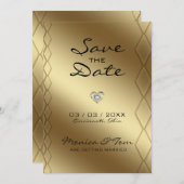 Save The Date Arrière - plan d'or (Devant / Derrière)