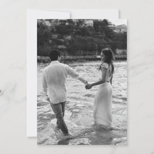 Save The Date Arrière - plan photo moderne Gras Grand Date (Dos)