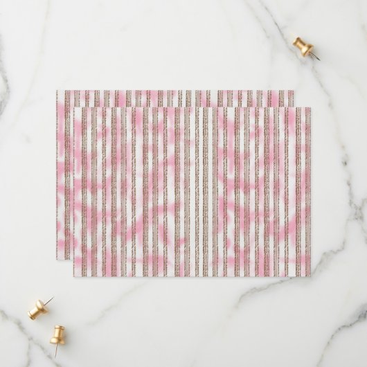 Save The Date arrière - plan rayé rose et blanc (Devant/Arrière en situation)
