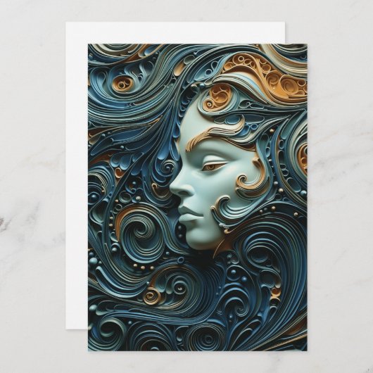 Save The Date Art 3D de la femme Lune (Devant / Derrière)