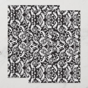 Save The Date Art à motif Paisley – Contour floral ornemental
