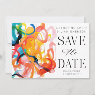 Save The Date Art abstrait coloré moderne Enregistrez la date