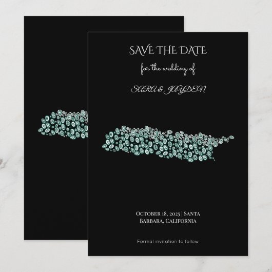 Save The Date Art abstrait moderne – Conception de cercle de lig (Devant / Derrière)