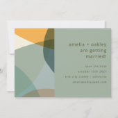 Save The Date Art Abstrait moderne Vert Sage Turquoise Mariage u (Devant)