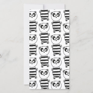 Save The Date Art de panda noir et blanc ludique
