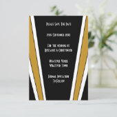 Save The Date Art Déco Design Mariage Noir Et Or (Debout devant)