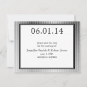 Save The Date Art Déco élégant noir et blanc Enregistrer la date (Devant)