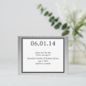 Save The Date Art Déco élégant noir et blanc Enregistrer la date (Debout devant)