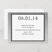 Save The Date Art Déco élégant noir et blanc Enregistrer la date (Devant / Derrière)