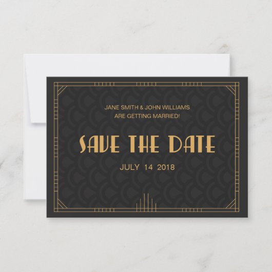 Save The Date Art Déco Enregistrer La Date (Devant)