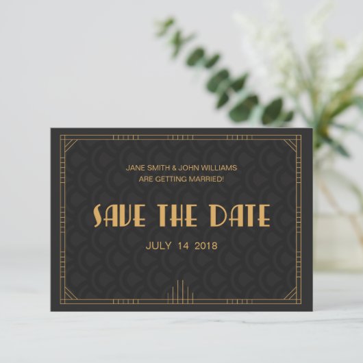 Save The Date Art Déco Enregistrer La Date (Debout devant)