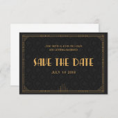 Save The Date Art Déco Enregistrer La Date (Devant / Derrière)