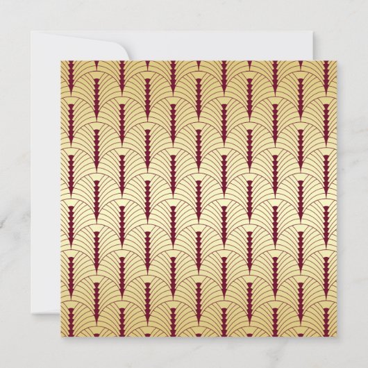 Save The Date Art Déco Enregistrer la date Gold Burgundy Great G (Dos)