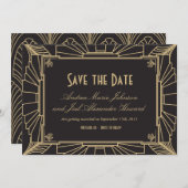 Save The Date Art déco Enregistrer la date par Origami Prints (Devant / Derrière)
