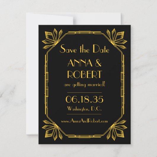 Save The Date Art Déco Gatsby (Devant)