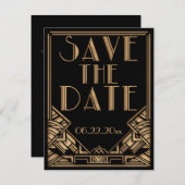 Save The Date Art Déco Gatsby Style Mariage Enregistrer la date (Devant / Derrière)
