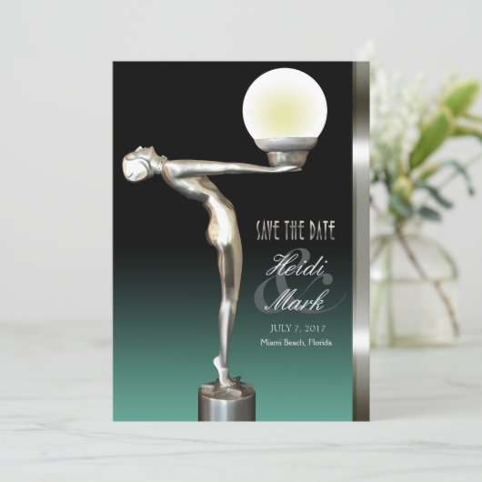 Save The Date Art Déco Glam Nouveau Enregistrer la date | sarcel (Debout devant)