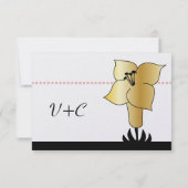 Save The Date Art Déco Gold Lily Mariage de typographie moderne (Dos)