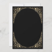Save The Date Art déco moderne Mariage noir et or (Dos)