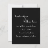 Save The Date Art Déco Style Mariage Enregistrer la date (Dos)
