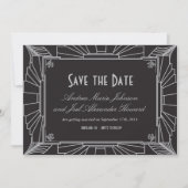 Save The Date Art Déco Style Mariage Enregistrer la date (Argent (Devant)