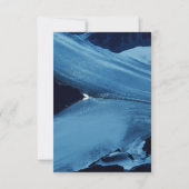 Save The Date Art élégant moderne avec coup de pinceau bleu et n (Dos)